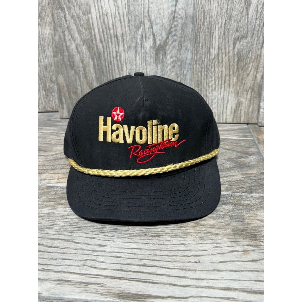 Vintage 80s 90s Havoline Racing Team Made in USA Snapback Hat Rope Trucker Hat - Picture 2 of 9